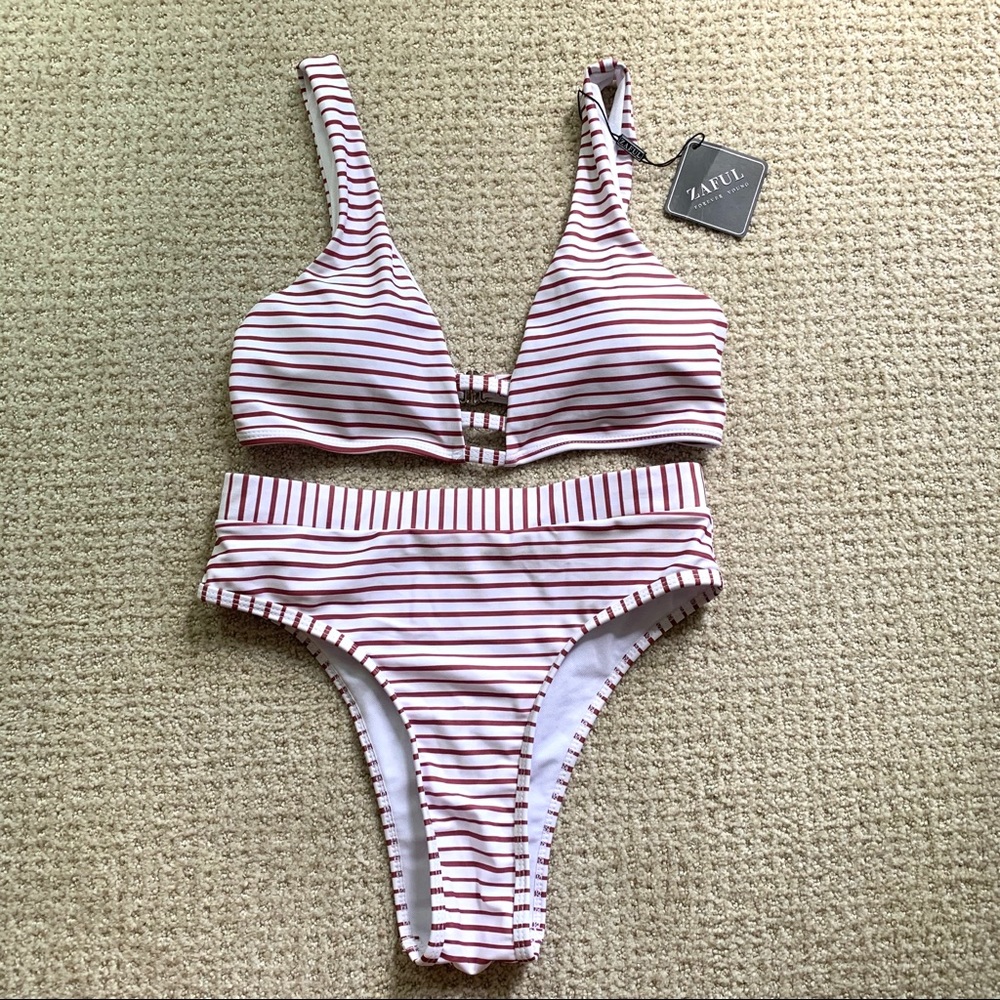 Striped Zaful Bikini